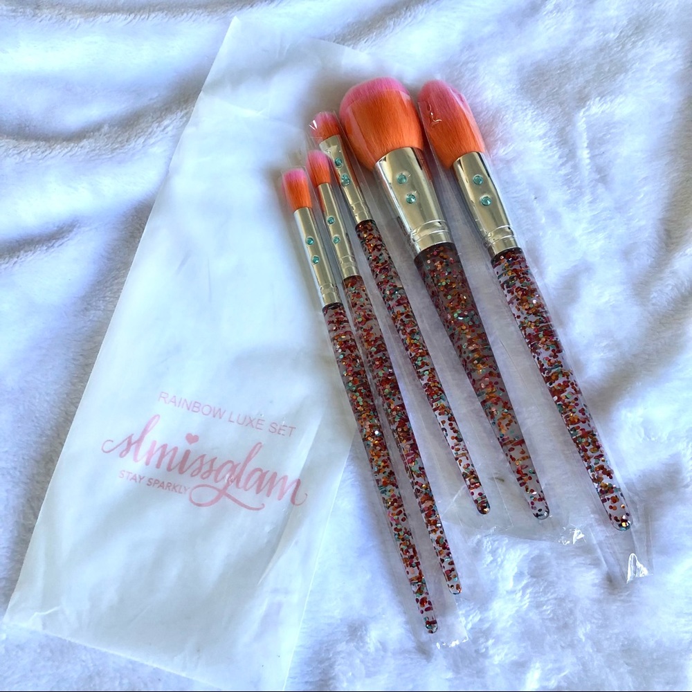 slmissglam💖 Rainbow Luxe 5 Piece Brush Set